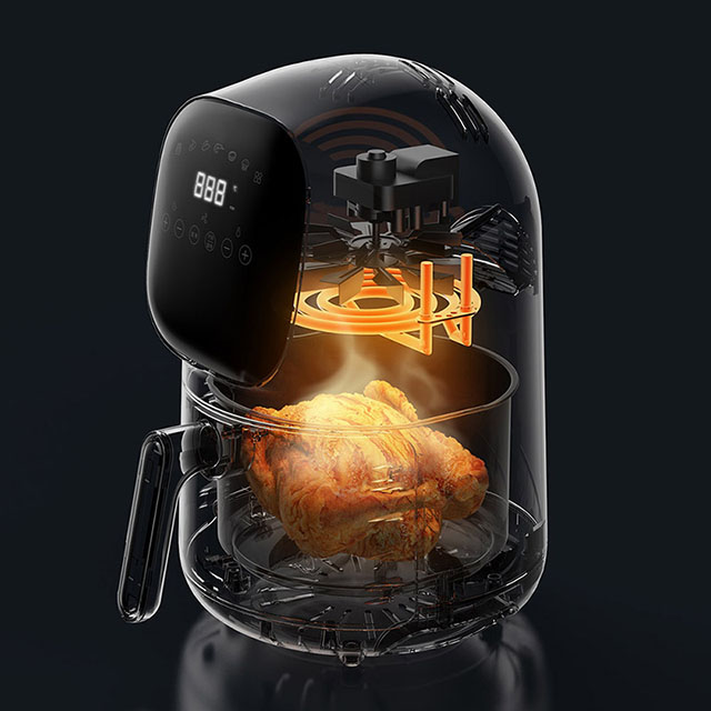 Astronaut Smart Air Fryer z widocznym oknem