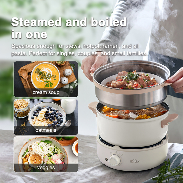 Bear Garnek elektryczny z parownicą